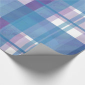 Papier Cadeau Madras Plaid Blue et Purple (Coin)