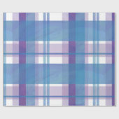 Papier Cadeau Madras Plaid Blue et Purple (Plat)