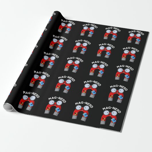 Papier Cadeau Mag nerd Funny Nerd Magnet Pun Dark BG (Déroulé)