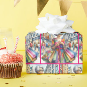 Papier Cadeau Magasin de femmes de ville élégant
