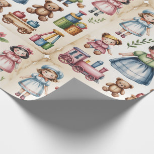 Papier Cadeau Magasin de jouets à l'ancienne Noël