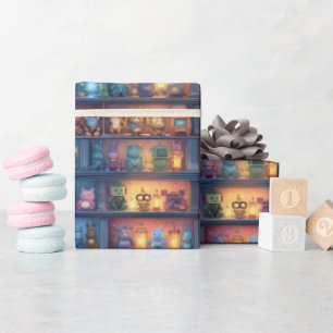 Papier Cadeau Magasin de Jouets Enchanté à Motifs Peluche Mignon