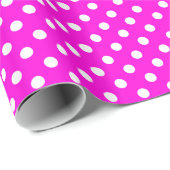Papier Cadeau Magenta pois #FF00DC (Coin rond)