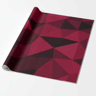 Papier Cadeau Magenta rose rouge foncé noir motif de maille géom