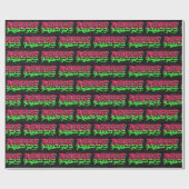 Papier Cadeau Maggie prénom nom Graffiti rouge vert (Plat)