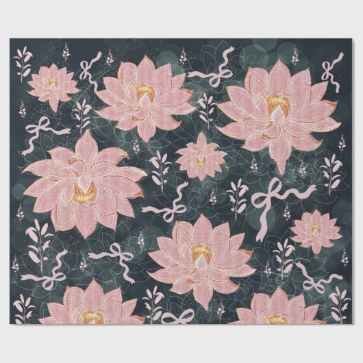 Papier Cadeau Magic florals with glitter design (Plat)