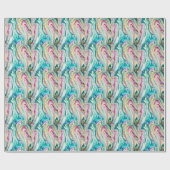 Papier Cadeau Magic Marbling : Metallic Paint Design. (Plat)