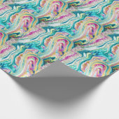 Papier Cadeau Magic Marbling : Metallic Paint Design. (Coin)
