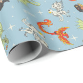 Papier Cadeau Magical Creatures Vintage Pattern (Coin rond)