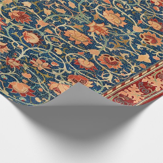 Papier Cadeau Magical Oriental Rug Pattern in Blue and Red (Coin)