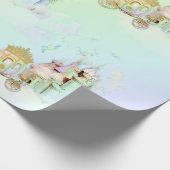 Papier Cadeau Magical Rainbow Princess Castle Carriage (Coin)