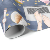 Papier Cadeau Magicien d'ordinateur portable (Coin rond)