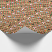 Papier Cadeau Magicien d'Oz à Noël rayé rouge/vert/crème (Coin)