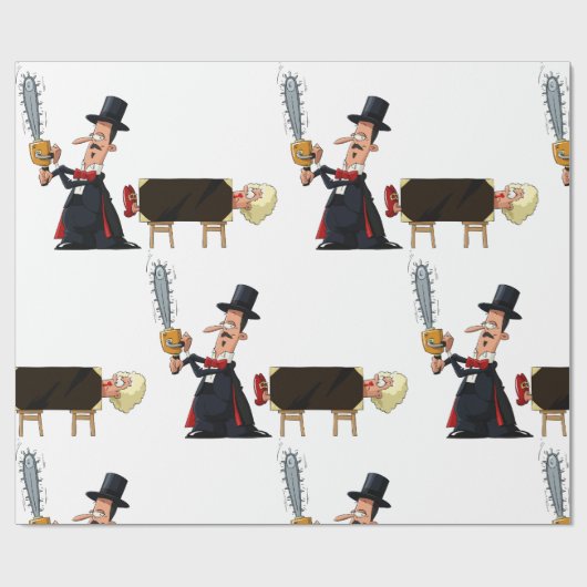 Papier Cadeau Magicien exécutant (Plat)