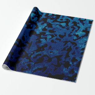 Papier Cadeau Magie Abstraite - Black Grunge Bleu de la Marine