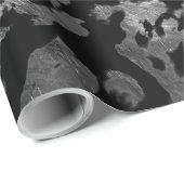 Papier Cadeau Magie Abstraite - Noir argenté (Coin rond)