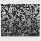 Papier Cadeau Magie Abstraite - Noir argenté (Plat)