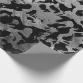Papier Cadeau Magie Abstraite - Noir argenté (Coin)