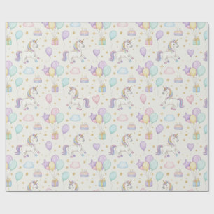 Papier Cadeau Magie d'anniversaire licorne – Célébration de fant