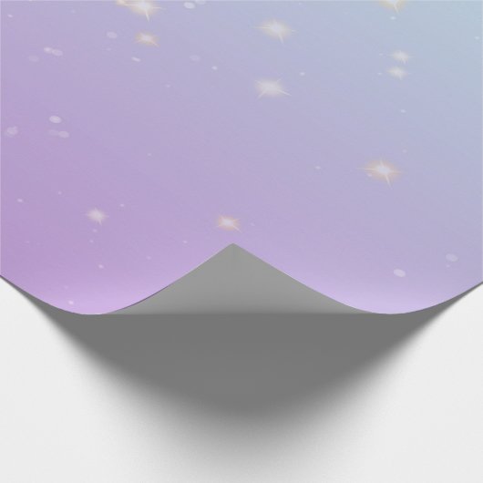 Papier Cadeau Magique Bleu Lilac Bokeh Gradient esthétique Ombre (Coin)