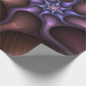 Papier Cadeau Magique brillant Abstrait rayé coloré Fractal (Coin)