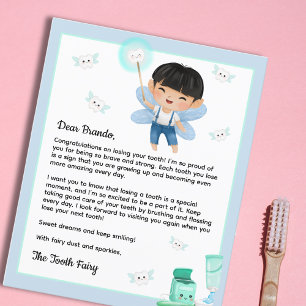 Papier Cadeau Magique Garçon Fée des Dents Lettre pour Ga