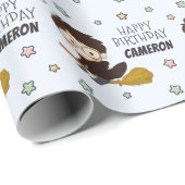 Papier Cadeau Magique HARRY POTTER™ et Hogwarts (Coin rond)