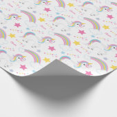 Papier Cadeau Magique Rainbow Unicorn Anniversaire Personnalisé (Coin)