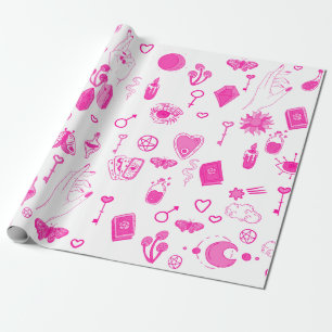 Papier Cadeau magique rose mystique