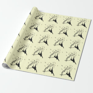 Papier Cadeau Magnifique ballerine dansant avec de la musique ja