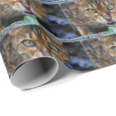 Papier Cadeau Magnifique chat Bengal (Coin rond)