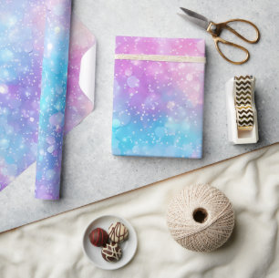 Papier Cadeau Magnifique Fond Pailleté Coloré