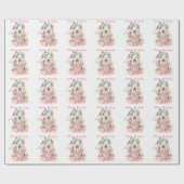 Papier Cadeau Magnifique Maison d'oiseau à l'aquarelle Fleurs Ro (Plat)