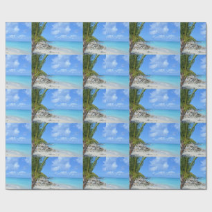Papier Cadeau Magnifique motif de plage tropicale turquoise