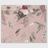 Papier Cadeau Magnifique motif floral rose moderne pour cadeau (Plat)