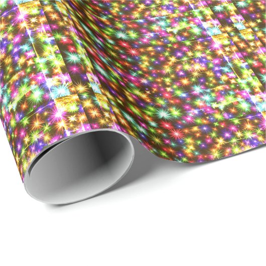 Papier Cadeau Magnifique Noël coloré Sparkly SPmarks enveloppeme (Coin rond)
