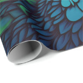 Papier Cadeau Magnifique Peacock Coloré, Style Art Déco (Coin rond)
