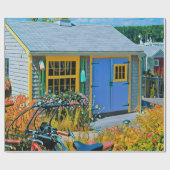 Papier Cadeau Magnifique peinture cycliste (Plat)