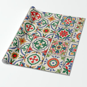Papier Cadeau Magnifique sans couture motif blanc coloré marocai