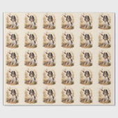 Papier Cadeau Magnifique Setter avec Faisans , Art (Plat)
