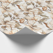 Papier Cadeau Magnolia à la crème en fleurs (Coin)