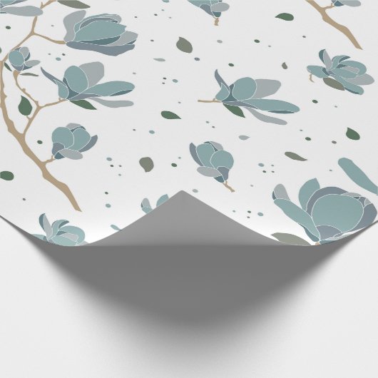 Papier Cadeau Magnolia flower pattern (Coin)