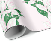 Papier Cadeau Magnolia Sway in Pink and Green (Coin rond)