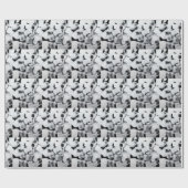 Papier Cadeau Magnolias de printemps, design élégant de tissu. (Plat)