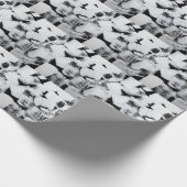 Papier Cadeau Magnolias de printemps, design élégant de tissu. (Coin)