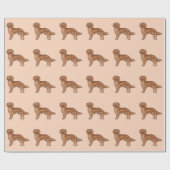 Papier Cadeau Mahogany Red Golden Retriever Motif de dessin de c (Plat)