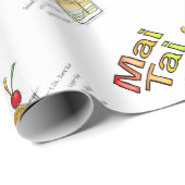 PAPIER CADEAU MAI TAI COCKTAIL RECEIL ART (Coin rond)