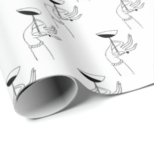 Papier Cadeau Main de femme Art déco tenant une coupe de champag