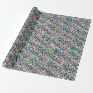 Papier Cadeau Main Et Numériquement Peint Motif Art 10