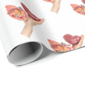 Papier Cadeau Main plate montrant le rein humain modèle (Coin rond)